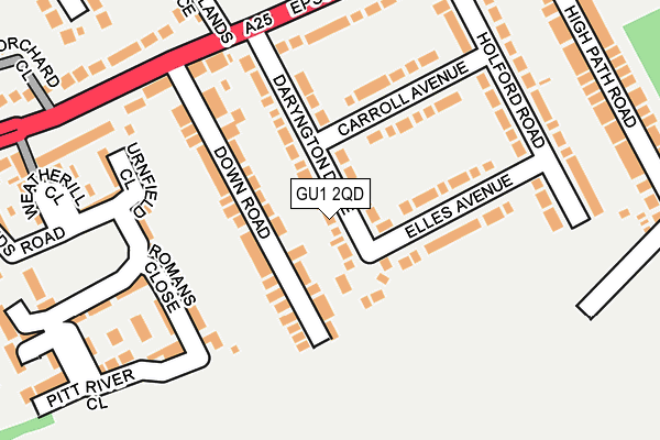 GU1 2QD map - OS OpenMap – Local (Ordnance Survey)