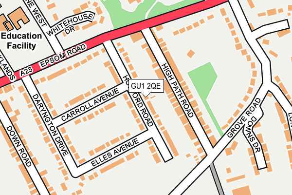 GU1 2QE map - OS OpenMap – Local (Ordnance Survey)