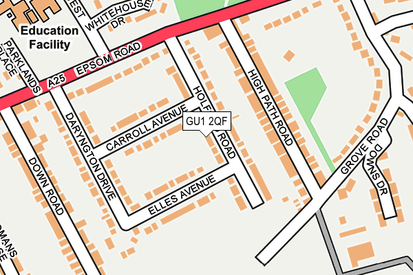 GU1 2QF map - OS OpenMap – Local (Ordnance Survey)