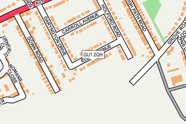 GU1 2QH map - OS OpenMap – Local (Ordnance Survey)