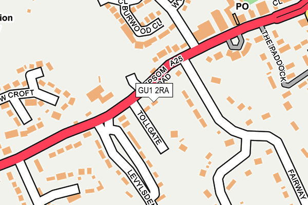 GU1 2RA map - OS OpenMap – Local (Ordnance Survey)