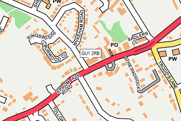 GU1 2RB map - OS OpenMap – Local (Ordnance Survey)