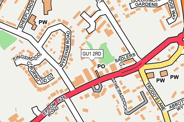 GU1 2RD map - OS OpenMap – Local (Ordnance Survey)