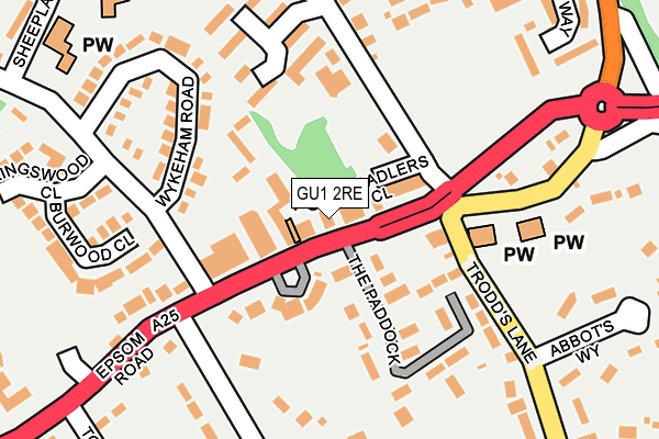 GU1 2RE map - OS OpenMap – Local (Ordnance Survey)