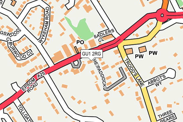 GU1 2RG map - OS OpenMap – Local (Ordnance Survey)