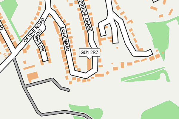 GU1 2RZ map - OS OpenMap – Local (Ordnance Survey)