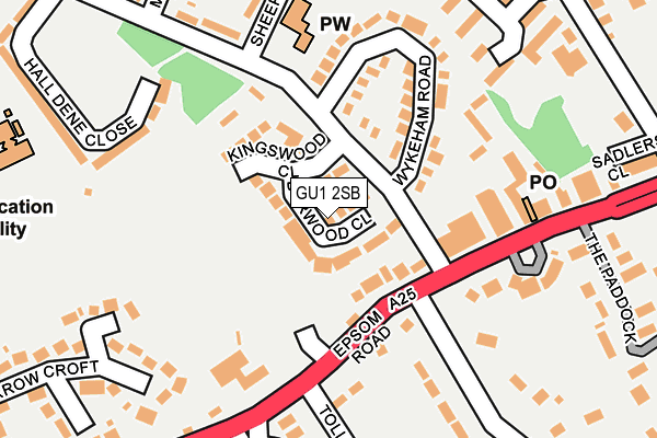 GU1 2SB map - OS OpenMap – Local (Ordnance Survey)
