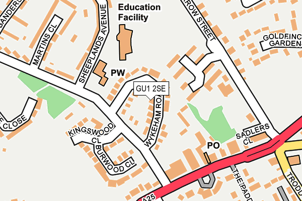 GU1 2SE map - OS OpenMap – Local (Ordnance Survey)
