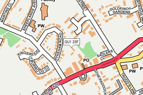 GU1 2SF map - OS OpenMap – Local (Ordnance Survey)