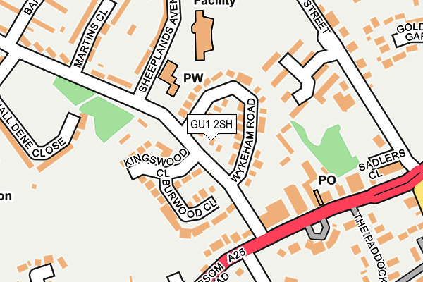 GU1 2SH map - OS OpenMap – Local (Ordnance Survey)