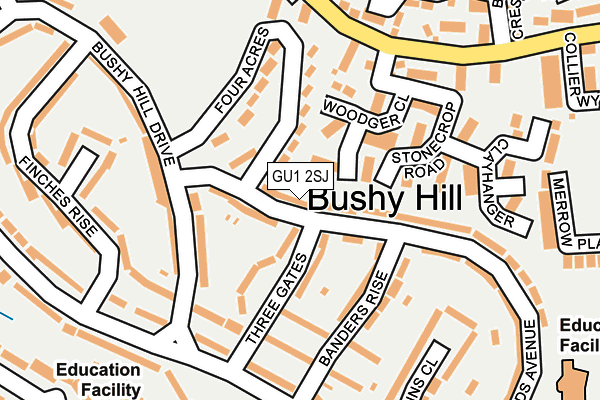 GU1 2SJ map - OS OpenMap – Local (Ordnance Survey)