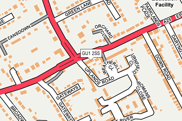 GU1 2SS map - OS OpenMap – Local (Ordnance Survey)