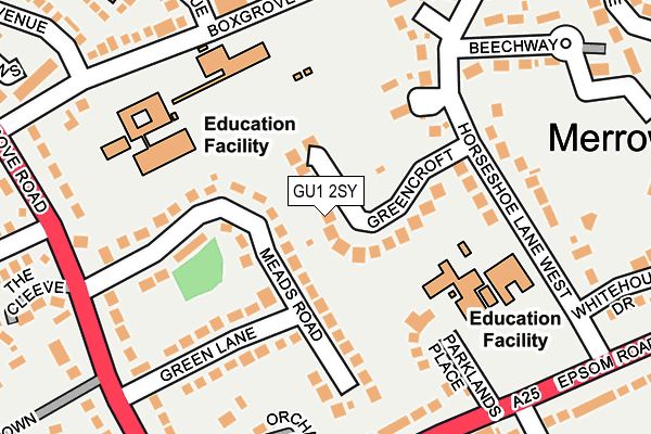 GU1 2SY map - OS OpenMap – Local (Ordnance Survey)