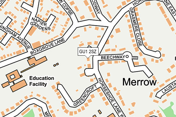 GU1 2SZ map - OS OpenMap – Local (Ordnance Survey)
