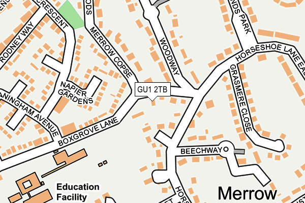 GU1 2TB map - OS OpenMap – Local (Ordnance Survey)