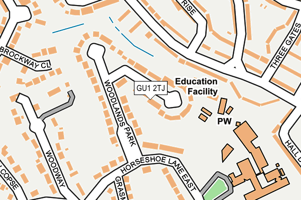 GU1 2TJ map - OS OpenMap – Local (Ordnance Survey)