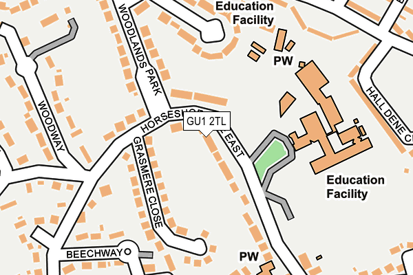 GU1 2TL map - OS OpenMap – Local (Ordnance Survey)