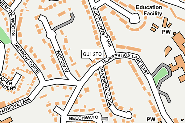 GU1 2TQ map - OS OpenMap – Local (Ordnance Survey)