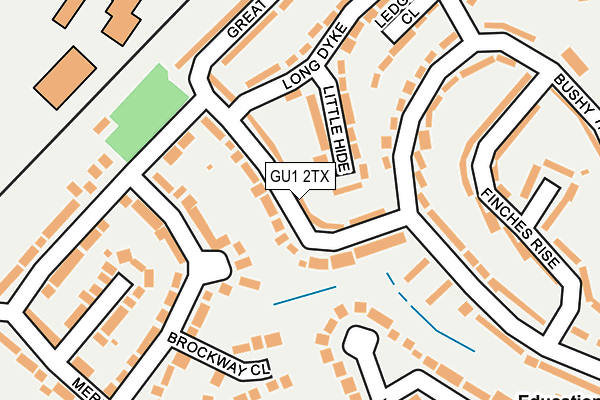 GU1 2TX map - OS OpenMap – Local (Ordnance Survey)