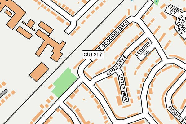 GU1 2TY map - OS OpenMap – Local (Ordnance Survey)