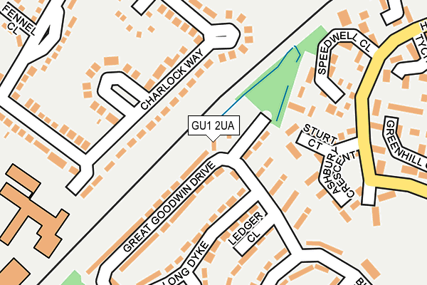 GU1 2UA map - OS OpenMap – Local (Ordnance Survey)