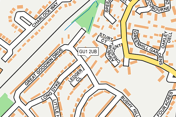 GU1 2UB map - OS OpenMap – Local (Ordnance Survey)