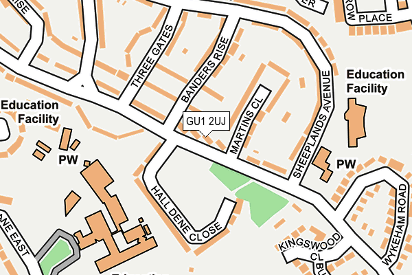 GU1 2UJ map - OS OpenMap – Local (Ordnance Survey)