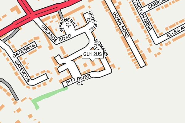 GU1 2US map - OS OpenMap – Local (Ordnance Survey)