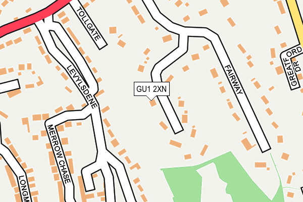 GU1 2XN map - OS OpenMap – Local (Ordnance Survey)