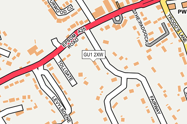 GU1 2XW map - OS OpenMap – Local (Ordnance Survey)