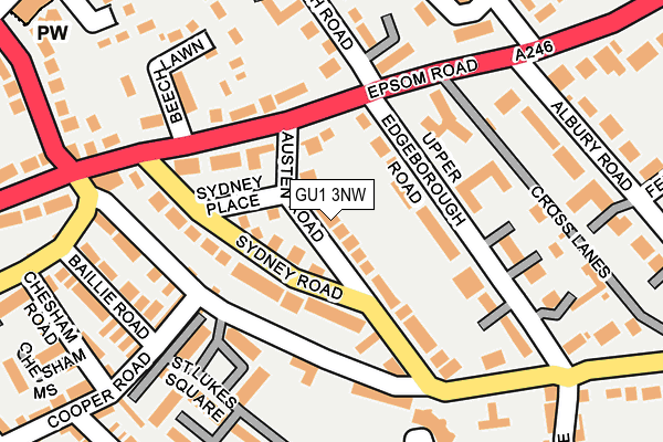 GU1 3NW map - OS OpenMap – Local (Ordnance Survey)