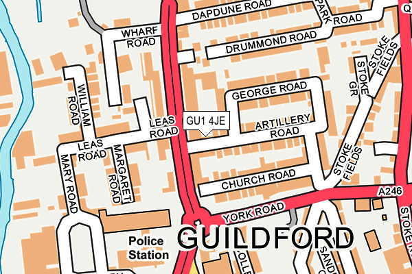 GU1 4JE map - OS OpenMap – Local (Ordnance Survey)