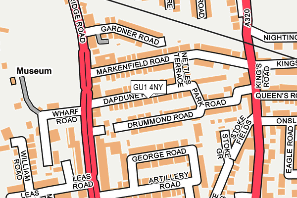 GU1 4NY map - OS OpenMap – Local (Ordnance Survey)