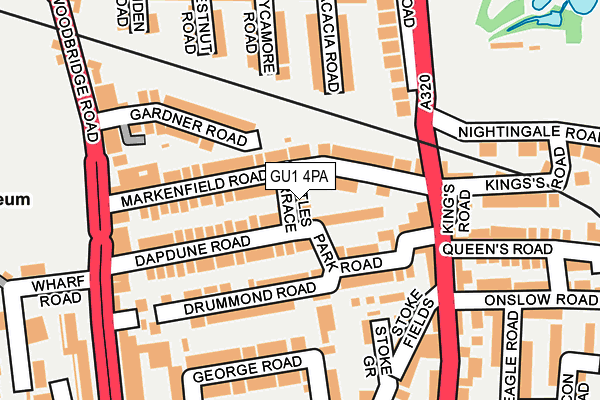 GU1 4PA map - OS OpenMap – Local (Ordnance Survey)