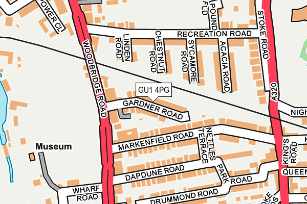 GU1 4PG map - OS OpenMap – Local (Ordnance Survey)