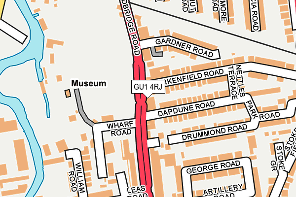 GU1 4RJ map - OS OpenMap – Local (Ordnance Survey)