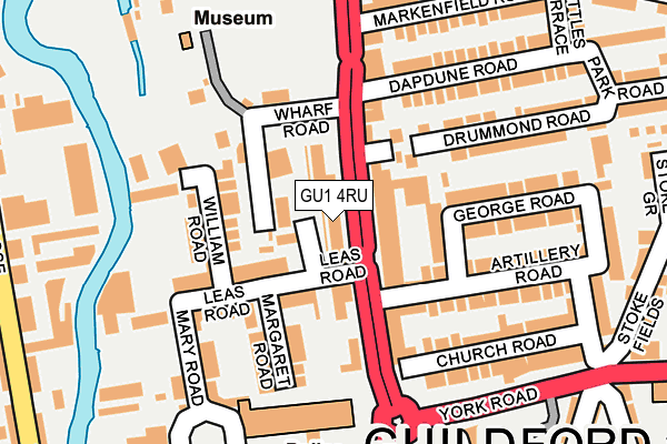 GU1 4RU map - OS OpenMap – Local (Ordnance Survey)