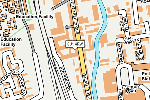 GU1 4RW map - OS OpenMap – Local (Ordnance Survey)
