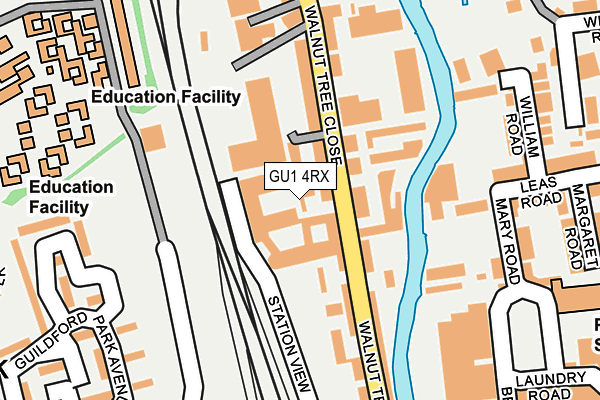GU1 4RX map - OS OpenMap – Local (Ordnance Survey)
