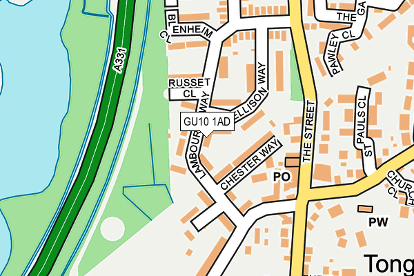 GU10 1AD map - OS OpenMap – Local (Ordnance Survey)
