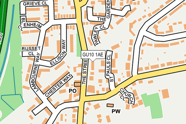 GU10 1AE map - OS OpenMap – Local (Ordnance Survey)
