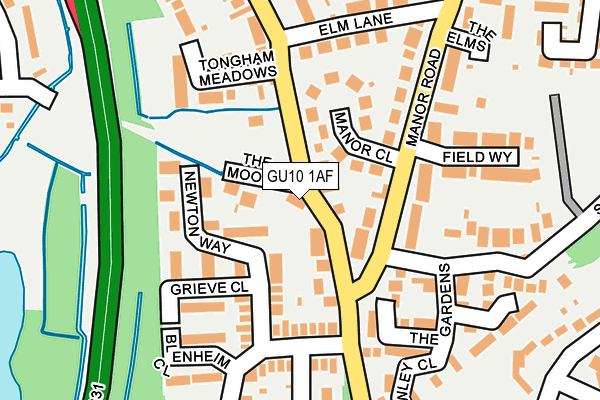 GU10 1AF map - OS OpenMap – Local (Ordnance Survey)