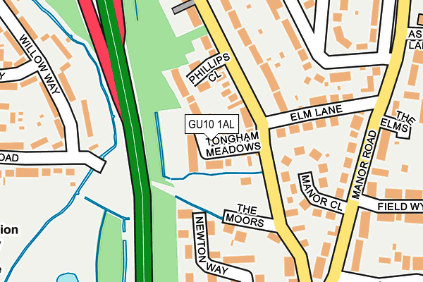 GU10 1AL map - OS OpenMap – Local (Ordnance Survey)