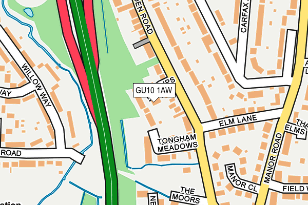 GU10 1AW map - OS OpenMap – Local (Ordnance Survey)