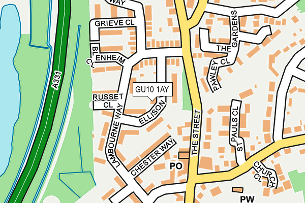 GU10 1AY map - OS OpenMap – Local (Ordnance Survey)