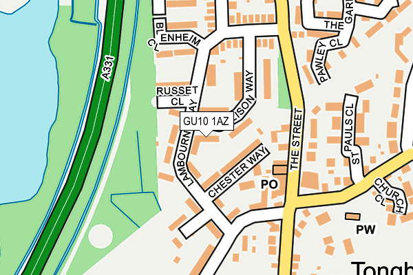 GU10 1AZ map - OS OpenMap – Local (Ordnance Survey)