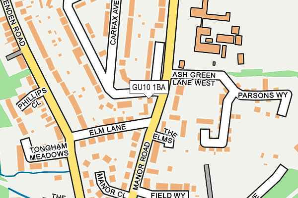 GU10 1BA map - OS OpenMap – Local (Ordnance Survey)