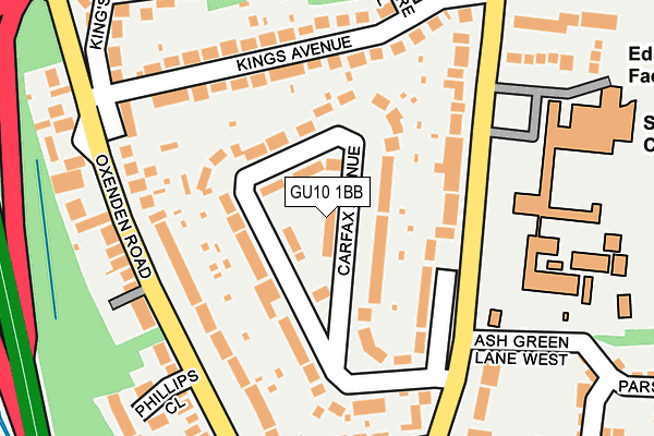 GU10 1BB map - OS OpenMap – Local (Ordnance Survey)