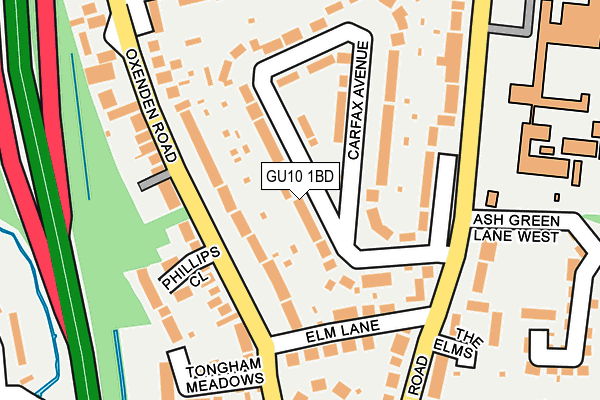 GU10 1BD map - OS OpenMap – Local (Ordnance Survey)