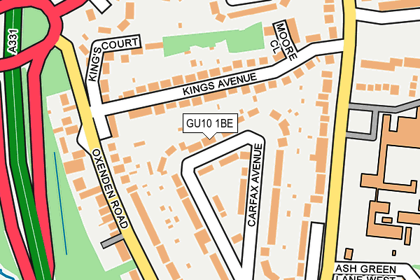 GU10 1BE map - OS OpenMap – Local (Ordnance Survey)